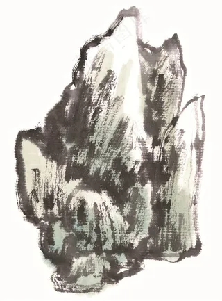 水墨山石临摹摄影图片