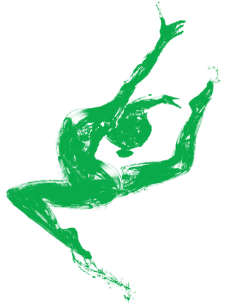 舞蹈绿色剪影