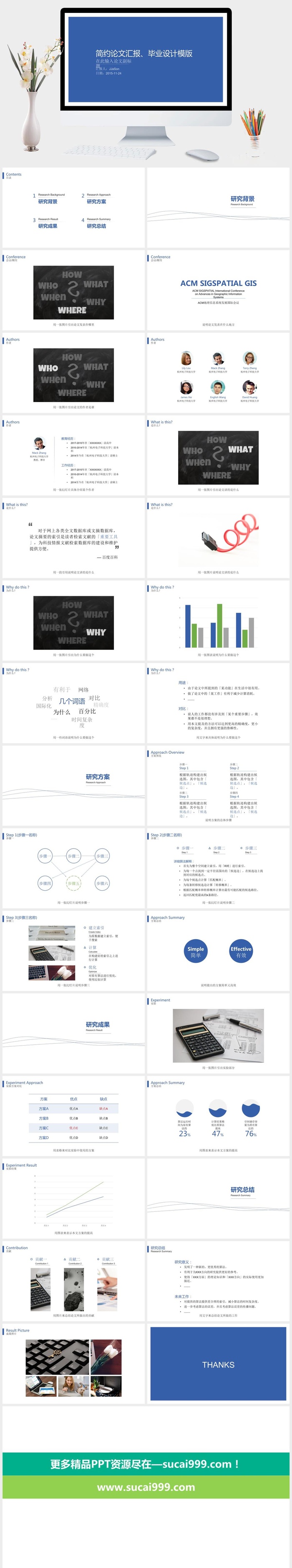 极简实用毕业论文答辩PPT模板