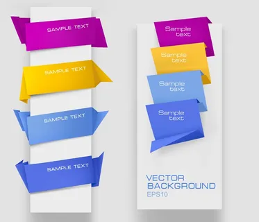 免抠潮流彩色折角