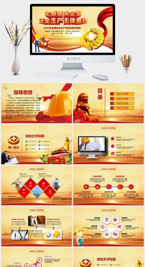 安全生产PPT模板预览图