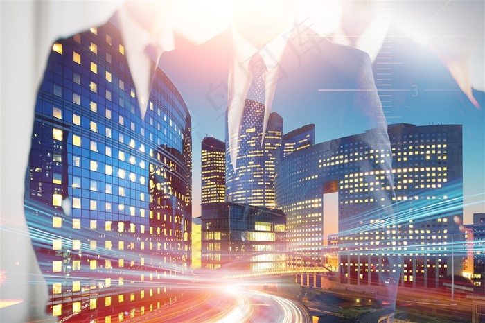 商务互联网覆盖城市海报透明背景