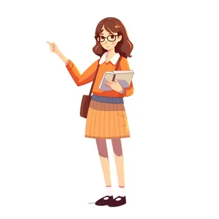 教师女孩拿着笔免抠