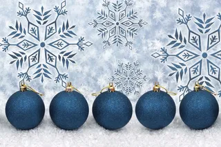 蓝色风格圣诞彩球图片