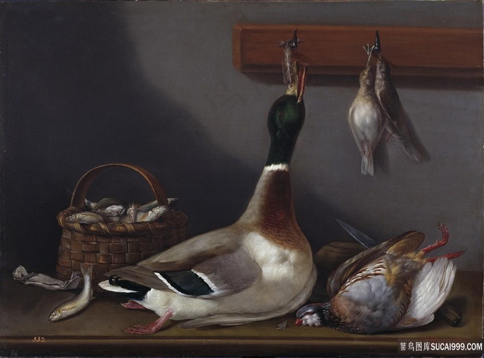 鸭子厨房油画挂画
