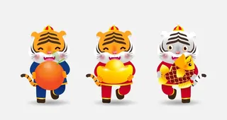 卡通老虎装饰新年