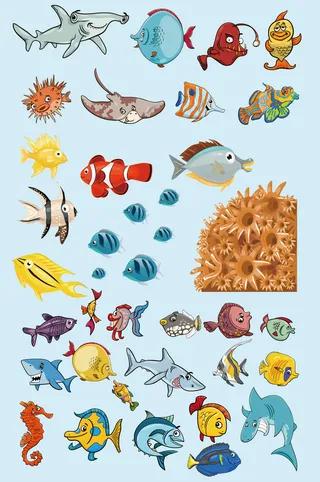 AI矢量海洋生物