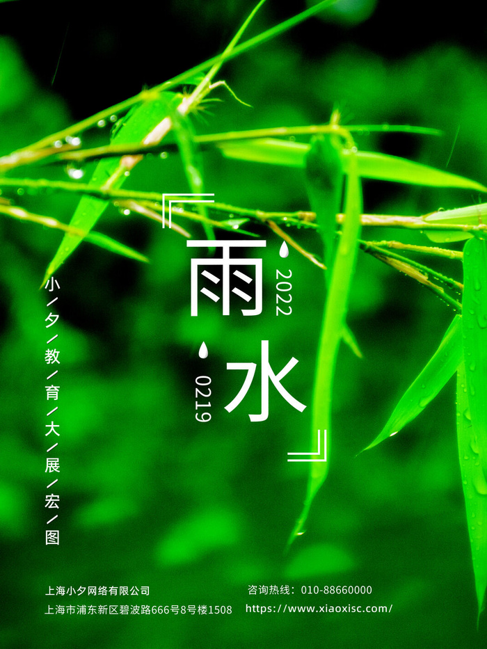 创意24节日二十四节气雨水春节春天宣传祝福海报模板PSD设计素材