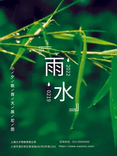 创意24节日二十四节气雨水春节春天宣传祝福海报模板PSD设计素材