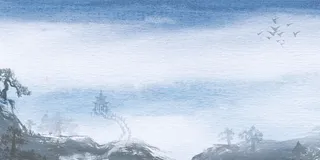 中国风传统水墨古风古典展板边框工笔画PS海报背景平面设计素材