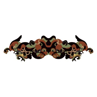 复古中国风国潮敦煌花纹花草插画手绘装饰小元素PSD素材