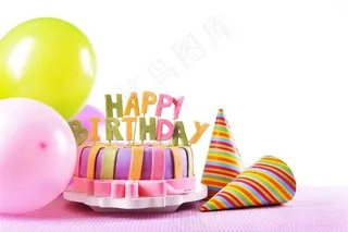 生日快乐粉红小女孩蛋糕