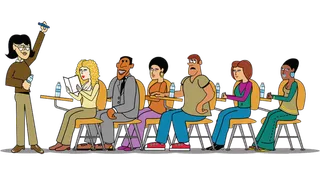 老师上课卡通简笔少儿兴趣班