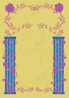 水彩藤蔓边框素材