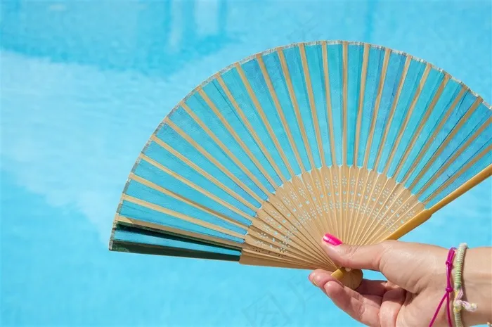 蓝色唯美扇子