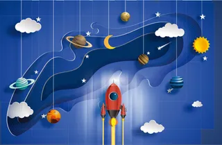 太空壁纸海报蓝色