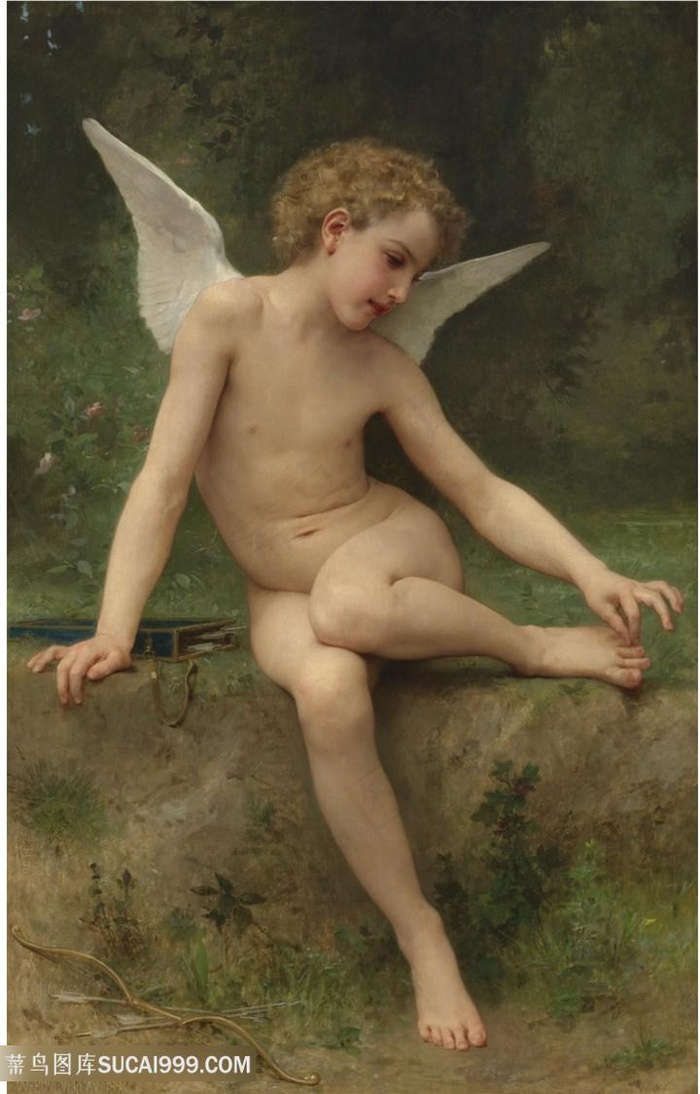 布格罗油画小天使装饰画