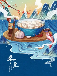 冬至插画 冬至二十四节气