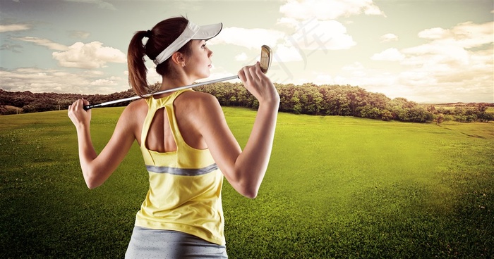 高尔夫女子摄影高清图片