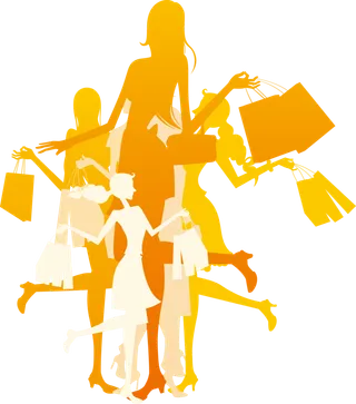 卡通时尚女郎剪影