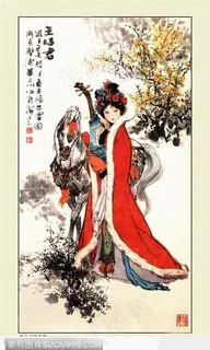 拿着琵琶的淑女