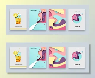 清新孟菲斯风格渐变科幻离子风KV主视觉海报大图高端psd分层素材