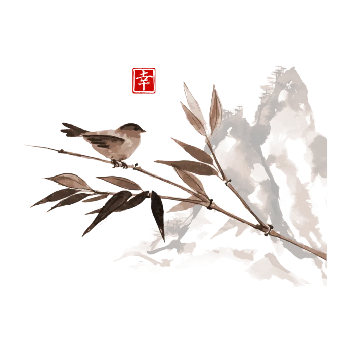 竹子水墨画中国风国画墨水书法竹子画