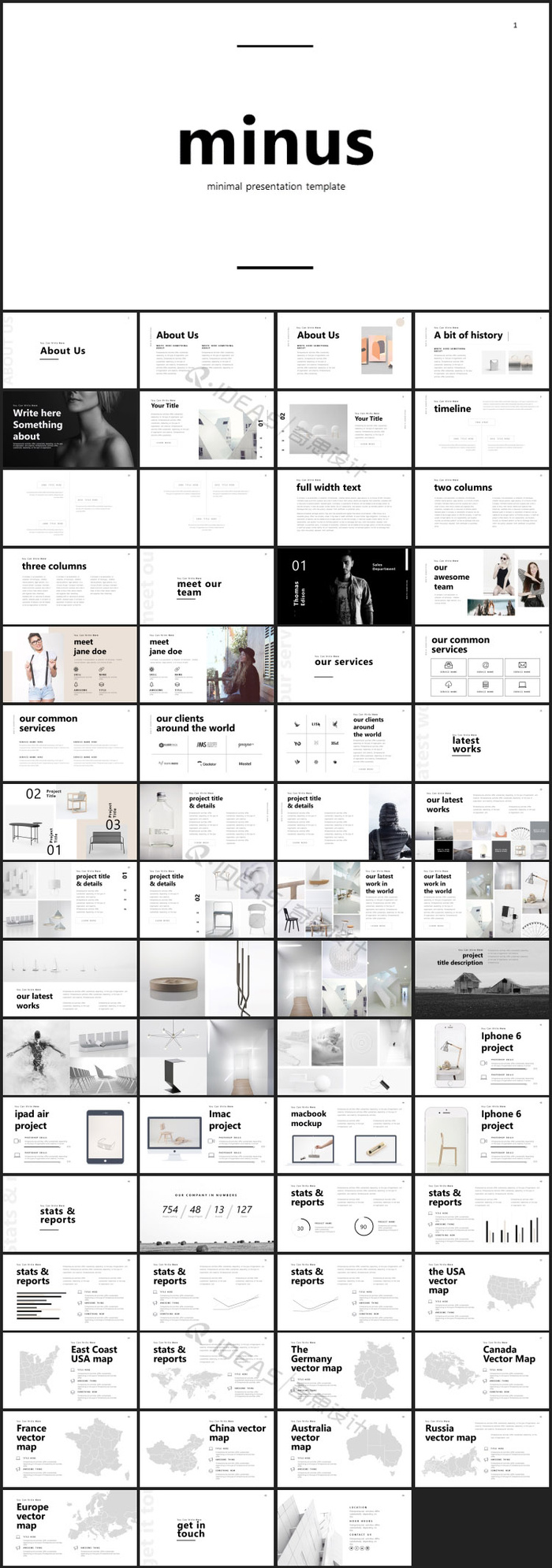 欧美高级脸PPT模板