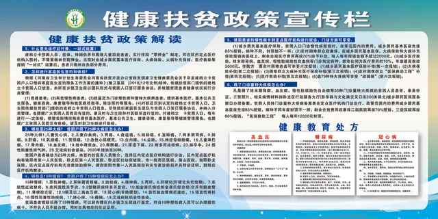 健康扶贫宣传展板矢量绿色