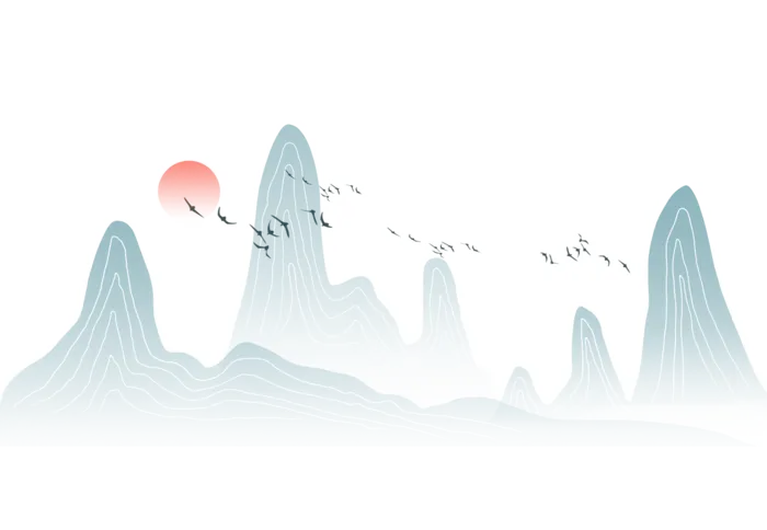 清明元素古风中式清明节山水画中国风