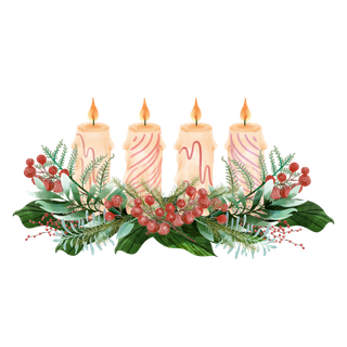 圣诞水彩蜡烛节日祈福