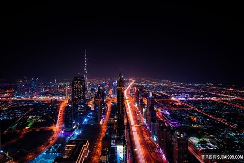 城市建筑道路夜景风景画