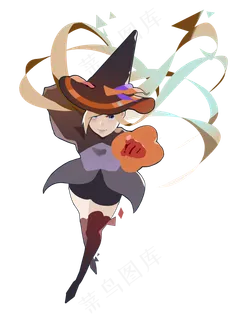 卡通万圣节手绘人物小女孩 卡通万圣节手绘人物小女孩