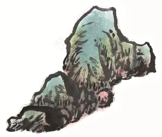 山石国画欣赏jpg素材