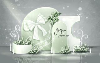 白绿色婚礼效果图