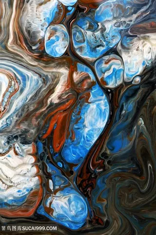 抽象水彩时尚艺术油画