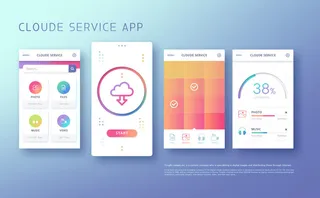UI多页面包装展示手机APP交互界面样机长图概念PSD设计模板