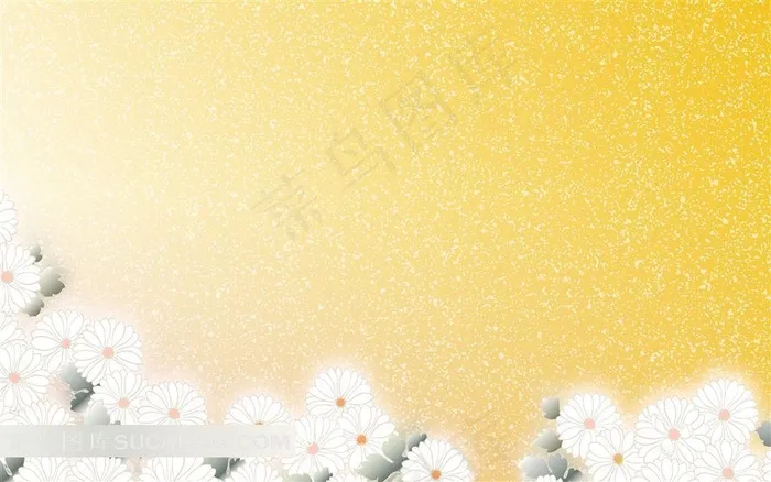 手绘菊花纹背景素材
