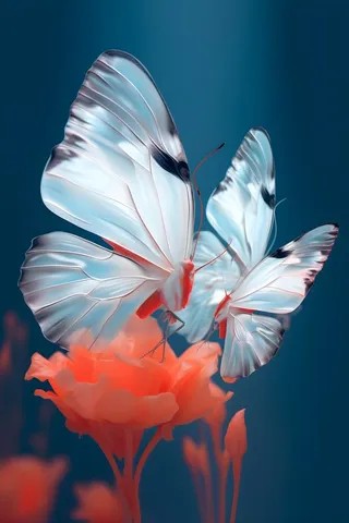 红花蝴蝶质感背景