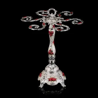 MY-0307银白红花红酒杯架