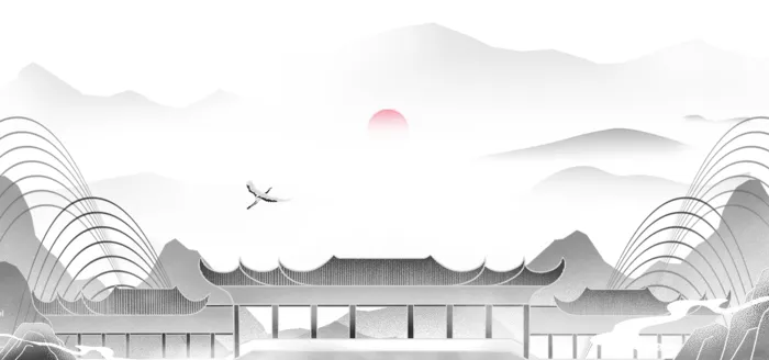 中国风古典中式水墨山水psd模版下载