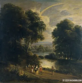 阿图瓦,雅克树林河流美景油画 阿图瓦,雅克树林河流美景油画