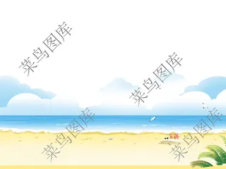 沙滩，海景背景分层