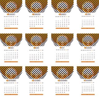 2023年日历新年白橙色背景