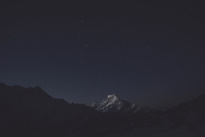 高清唯美星空夜空山峰