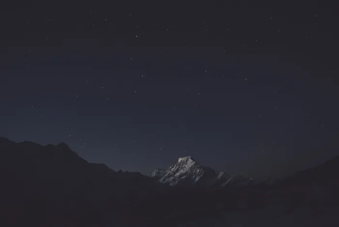 高清唯美星空夜空山峰