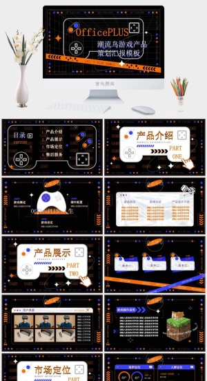 潮流风游戏产品策划汇报PPT模板预览图