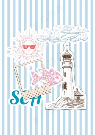 海边灯塔 旅游日记 云彩太阳