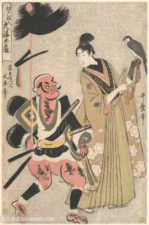 喜多川歌磨手绘日本武士装饰画 喜多川歌磨手绘日本武士装饰画