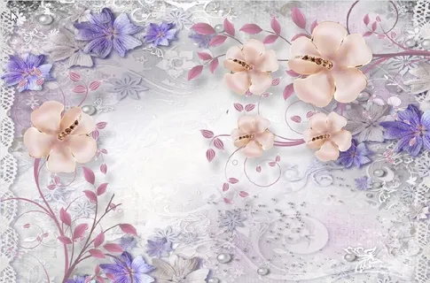 雕塑钻石花卉背景墙 雕塑钻石花卉背景墙